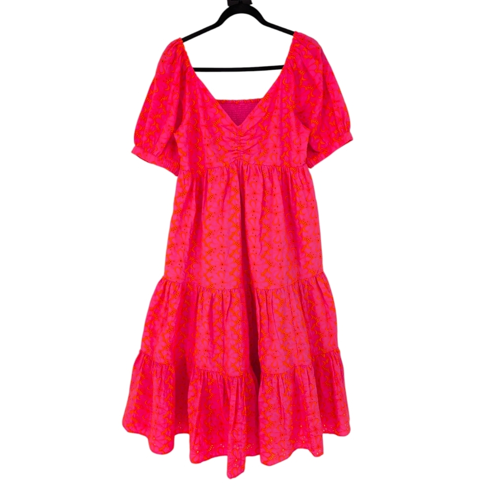Lilly Pulitzer Kina Midi Dress | Size 8 | Pink Isle Psychedelic Swirl Eyelet - Picture 6 of 15